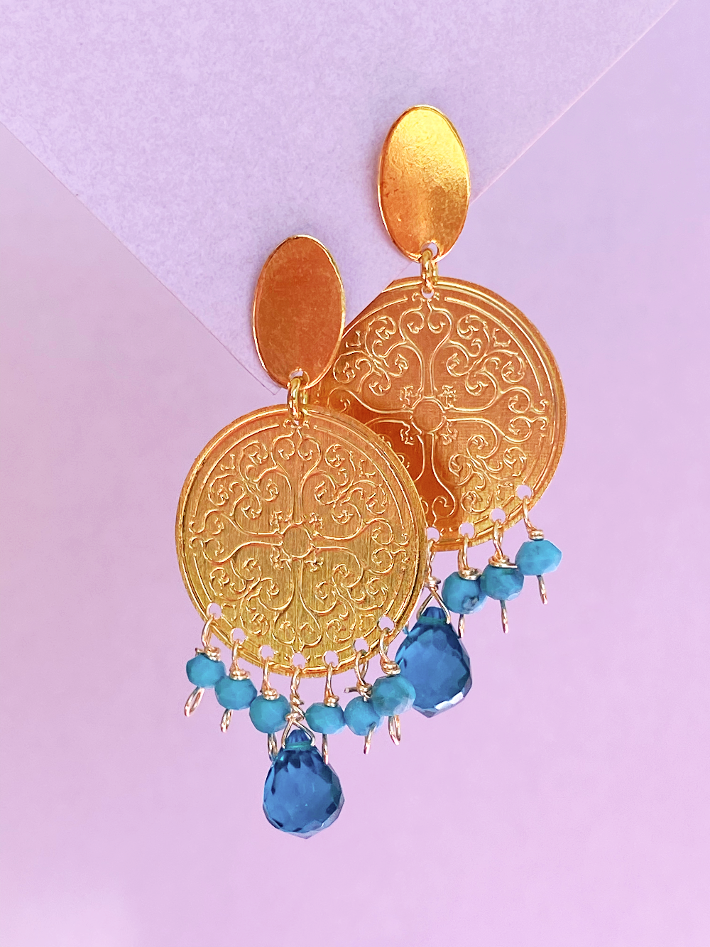 AROS TURQUESA Y CUARZO