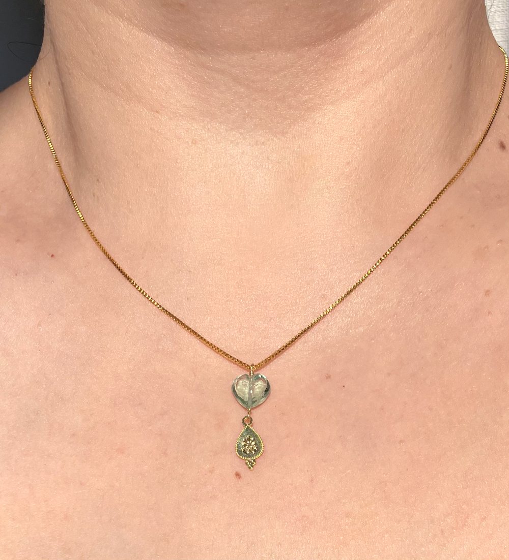 COLLAR CORAZÓN DE AGUAMARINA