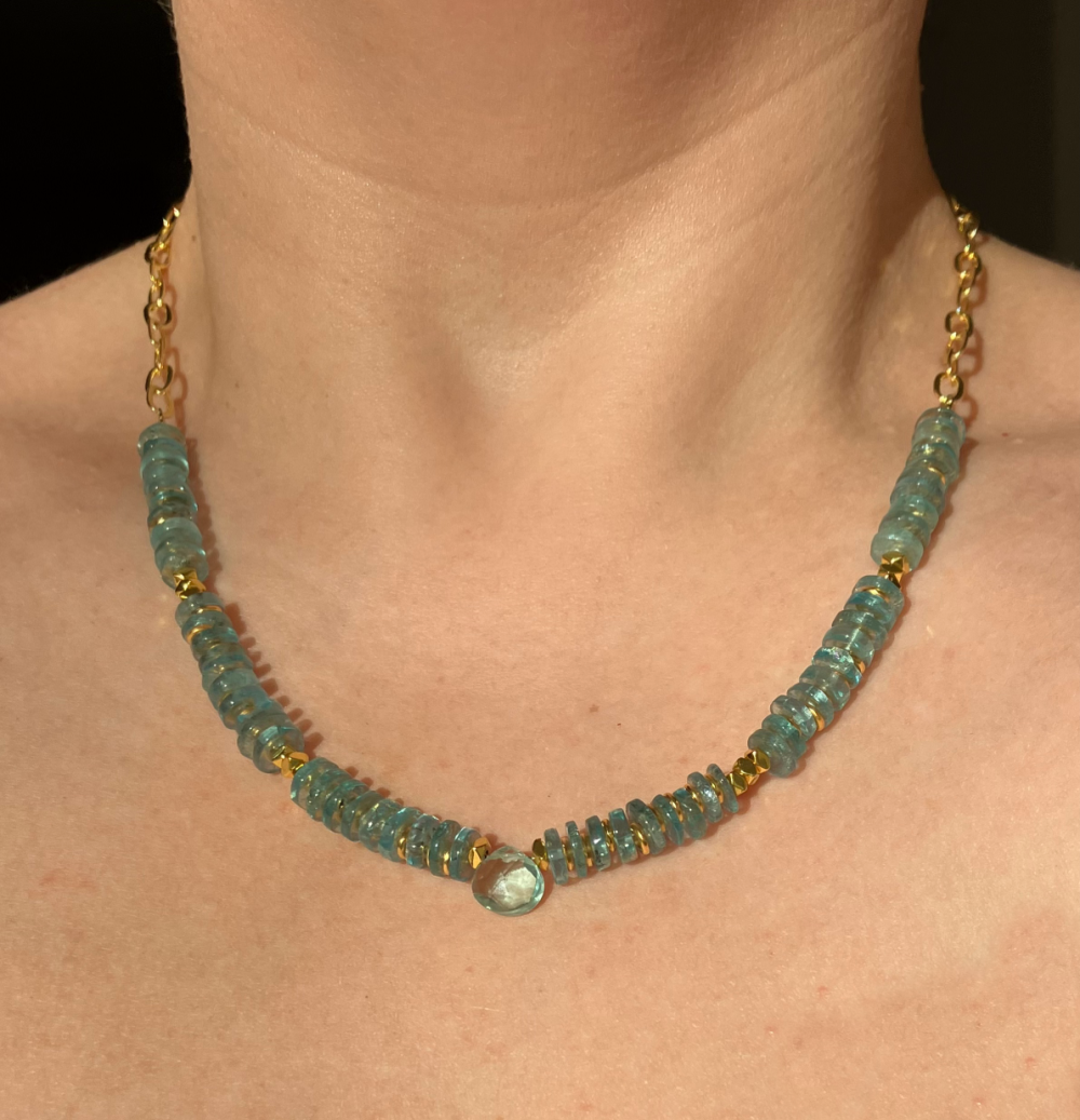 COLLAR APATITA CON AGUAMARINA