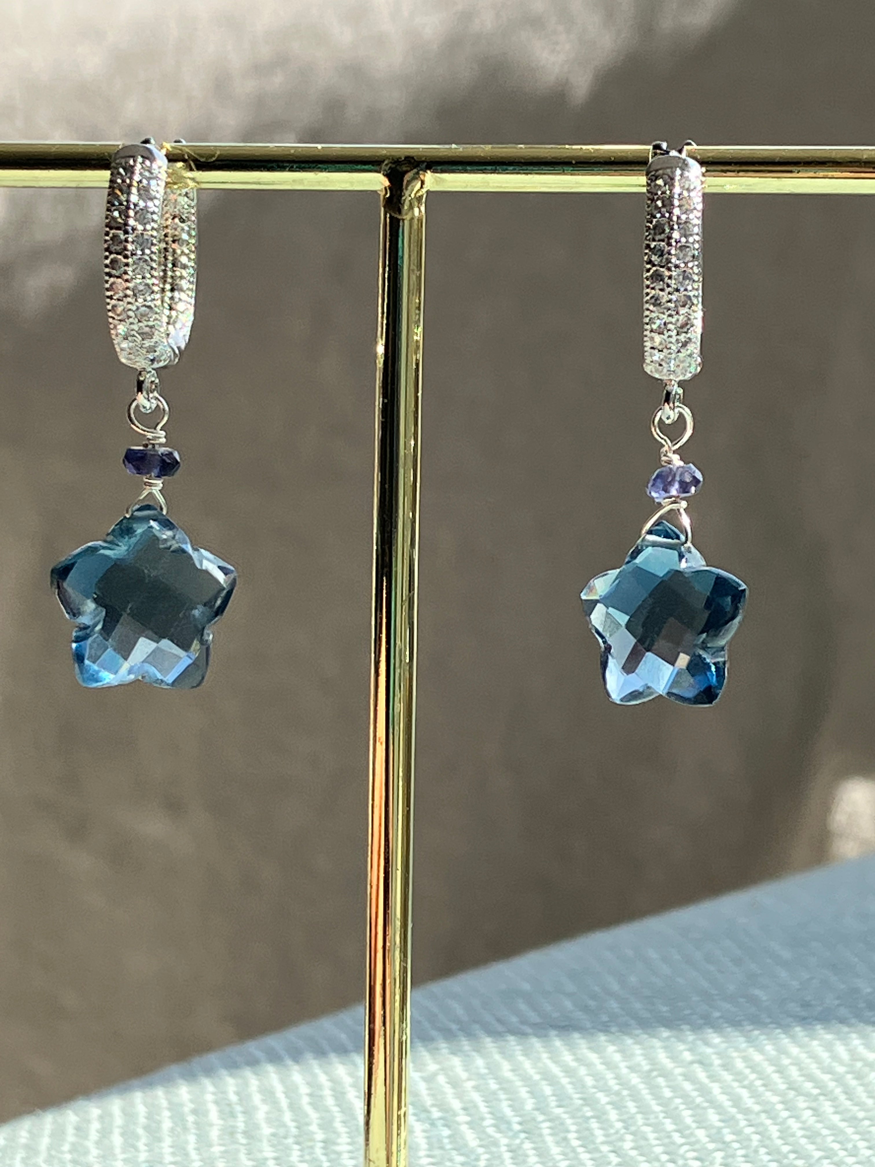 AROS ESTRELLA TOPACIO AZUL