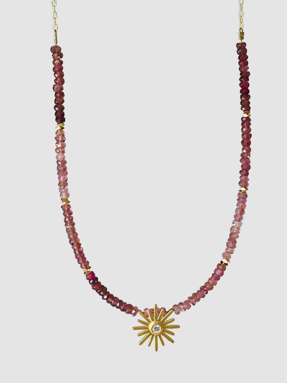 COLLAR SOL DE TURMALINAS ROSADAS
