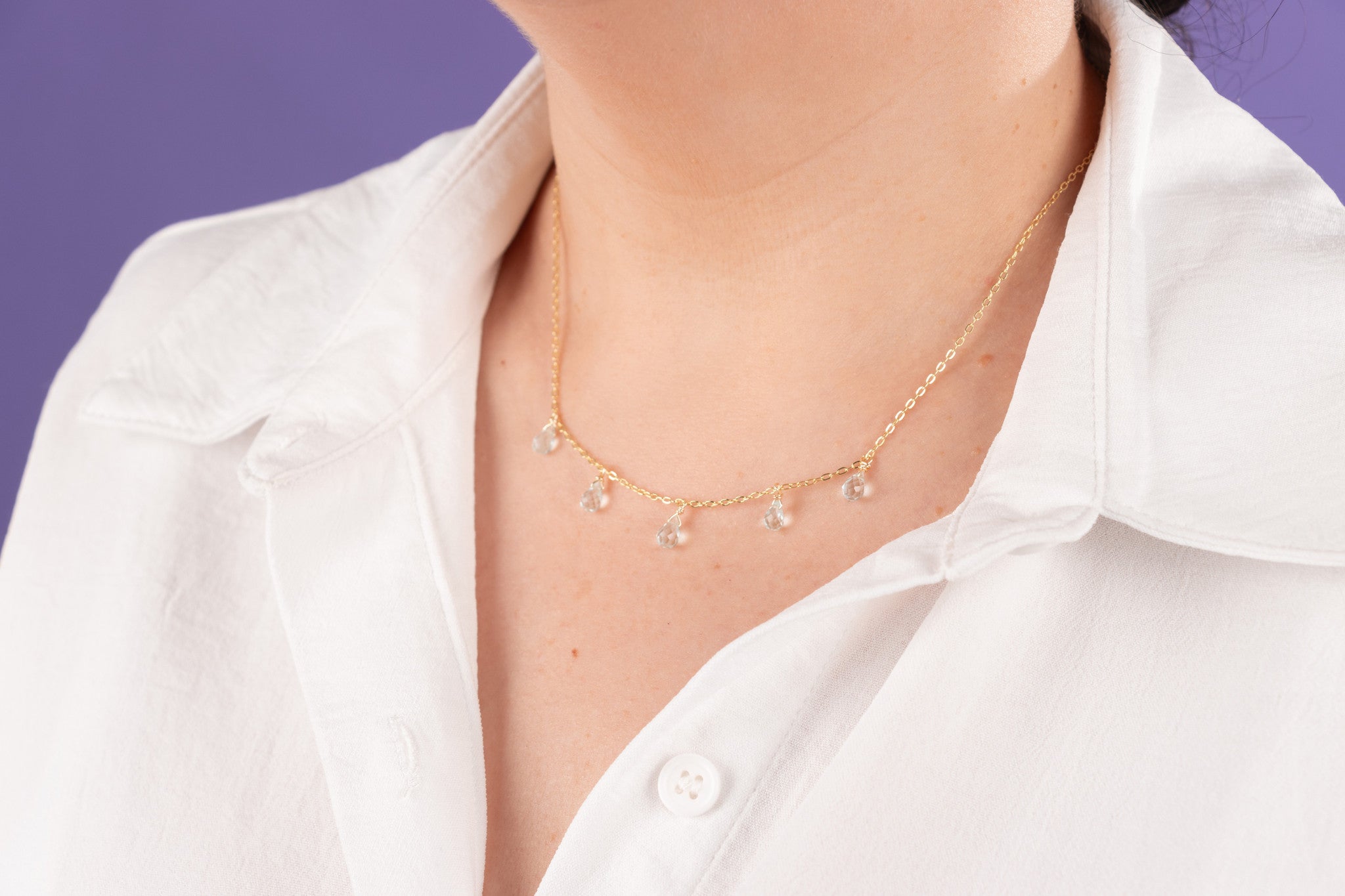 COLLAR LAGRIMAS AGUAMARINAS