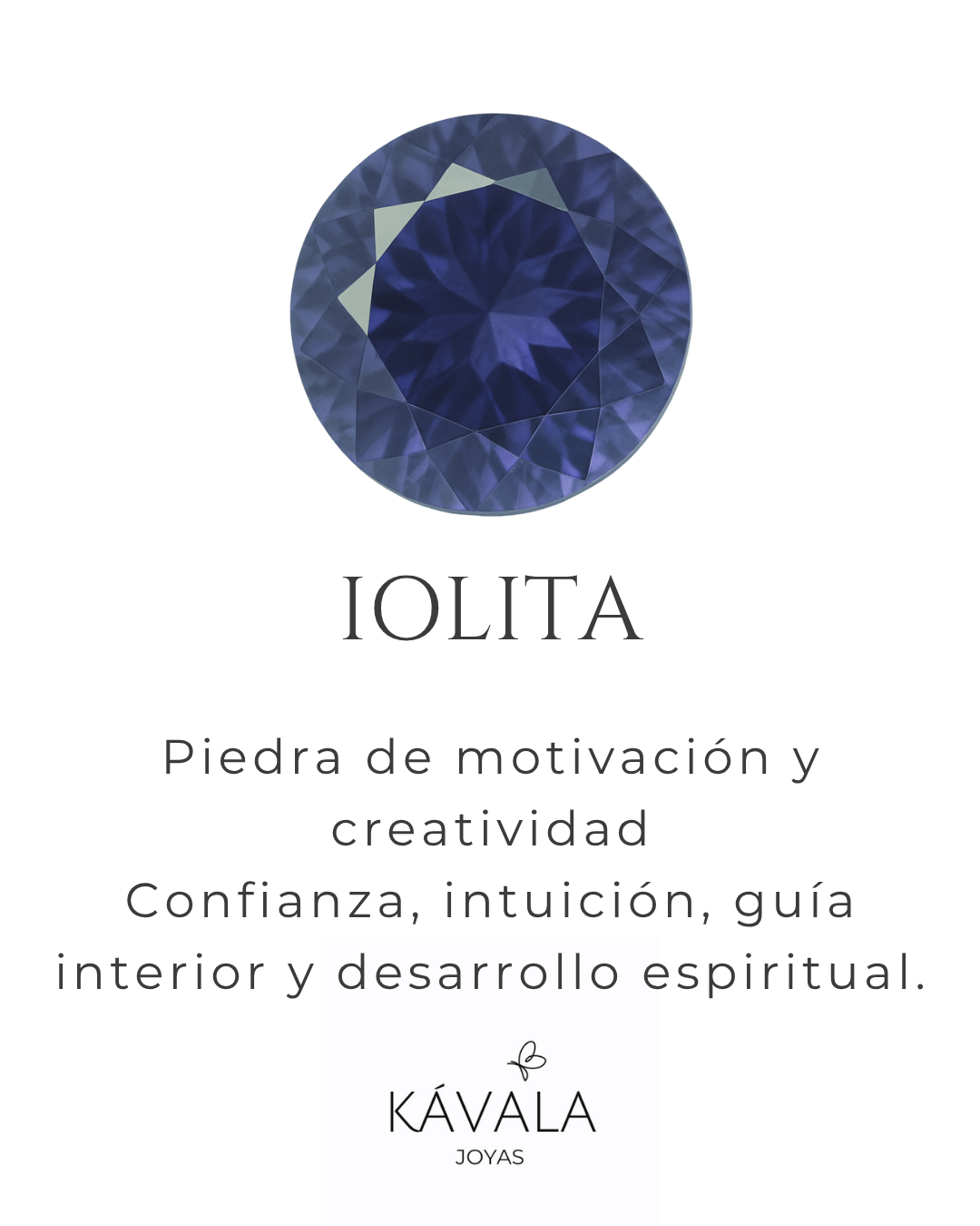 ARO PÉTALOS CON PIEDRA IOLITA, PIEDRA DE LA MOTIVACIÓN