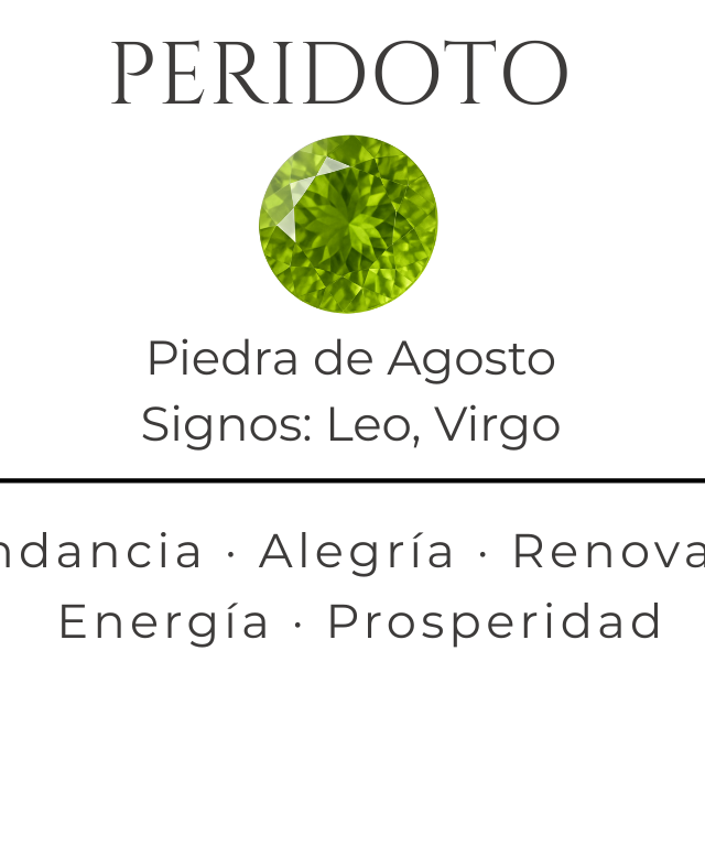 Collar Peridoto, Piedra de la Abundancia, con cadena bañada en oro 18K