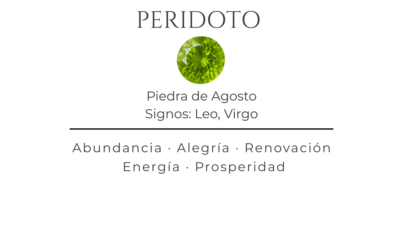 Collar Peridoto, Piedra de la Abundancia, con cadena bañada en oro 18K