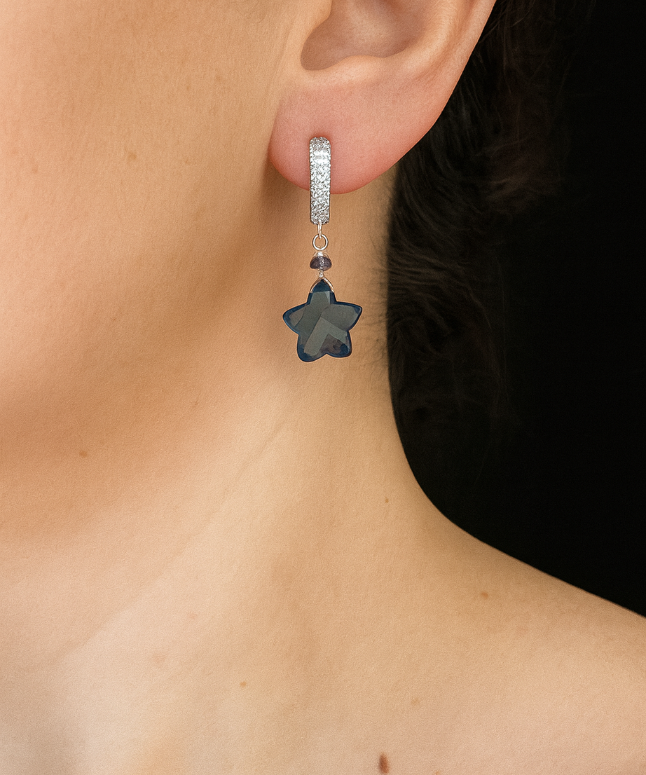 AROS ESTRELLA TOPACIO AZUL