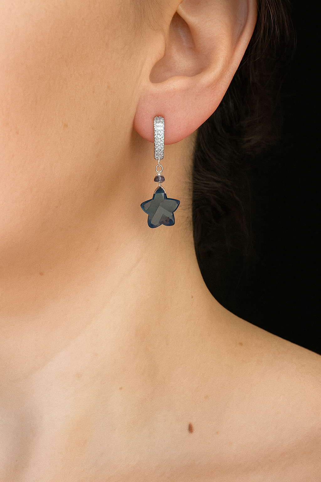 AROS ESTRELLA TOPACIO AZUL