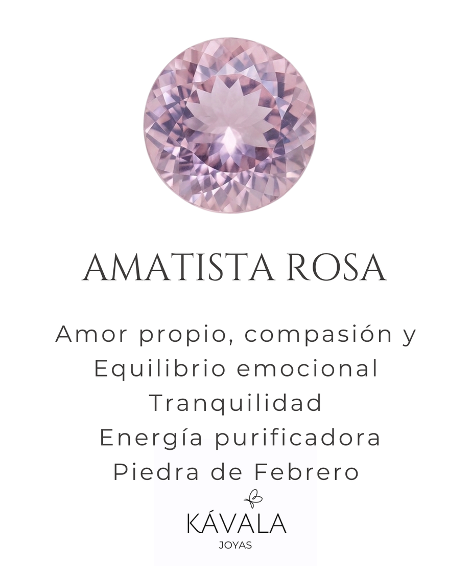 AROS AMATISTA ROSA Y ARGOLLA BAÑO ORO 18 K CON CIRCONES