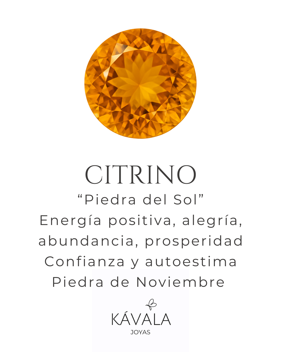 Collar bañado en oro con mini Citrino y Circones