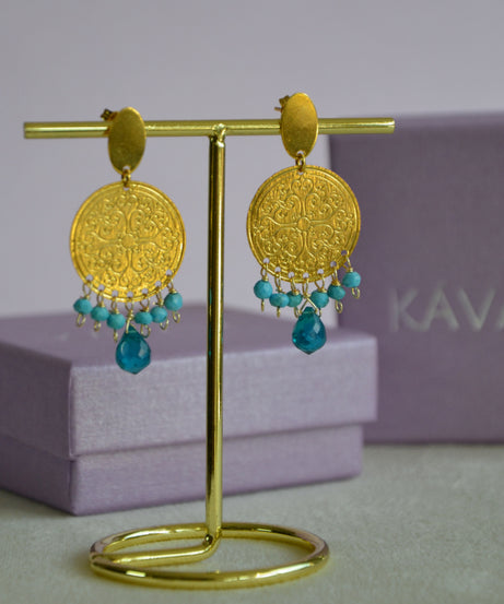 AROS TURQUESA Y CUARZO