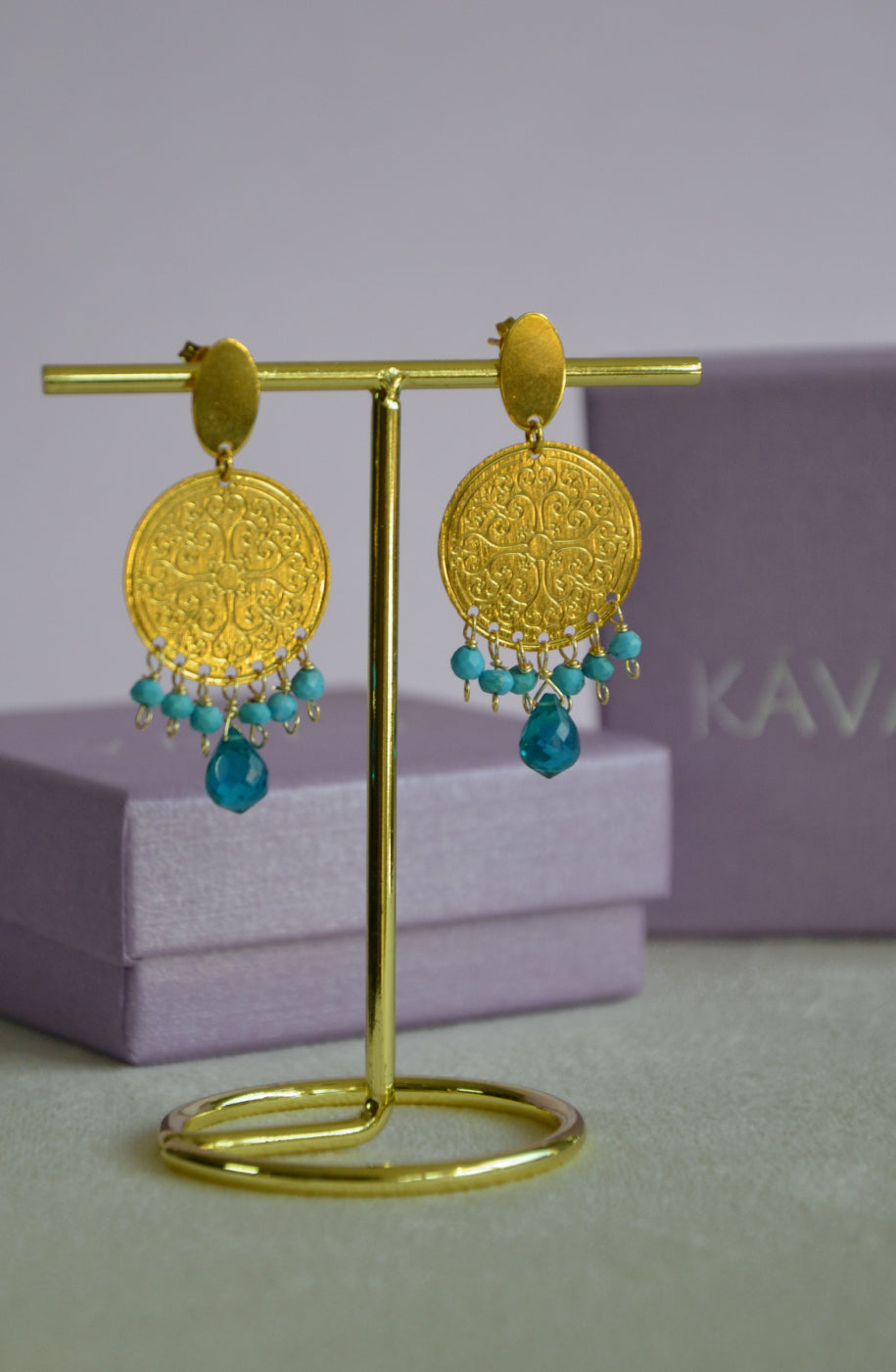 AROS TURQUESA Y CUARZO