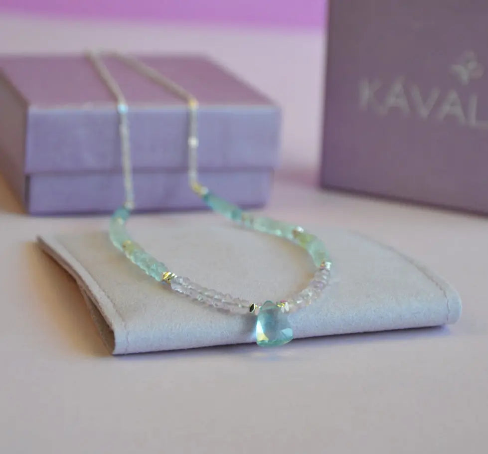 COLLAR DE AGUAMARINAS COLORES PASTEL