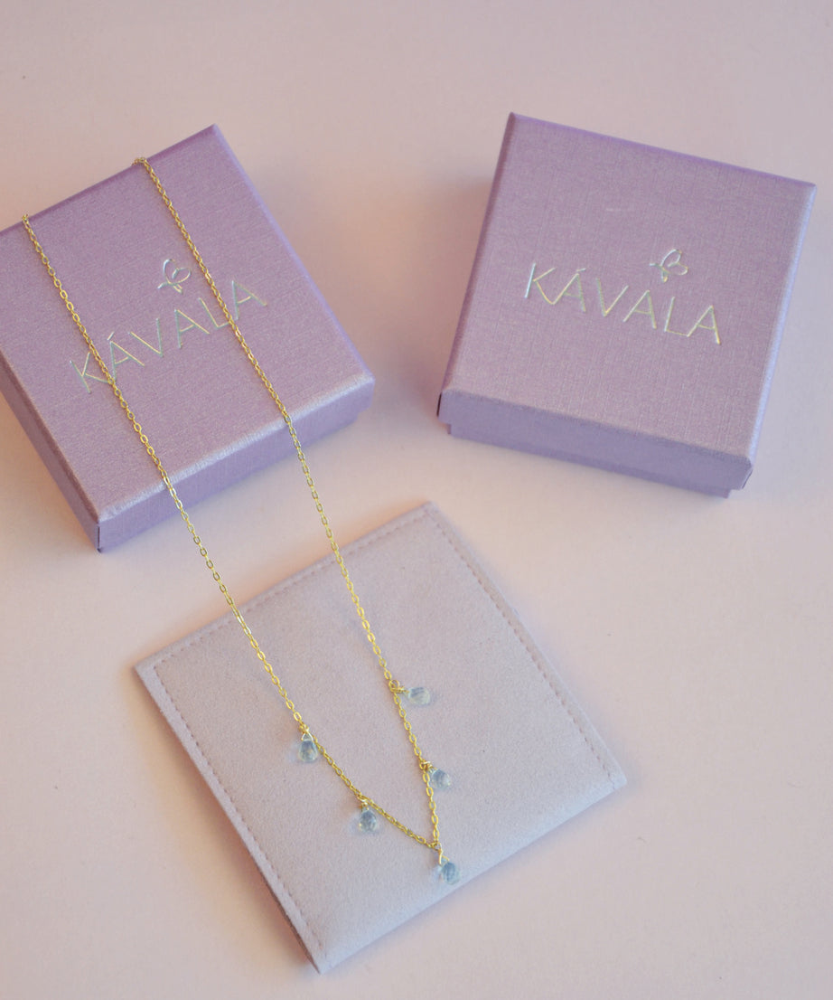 COLLAR LAGRIMAS AGUAMARINAS