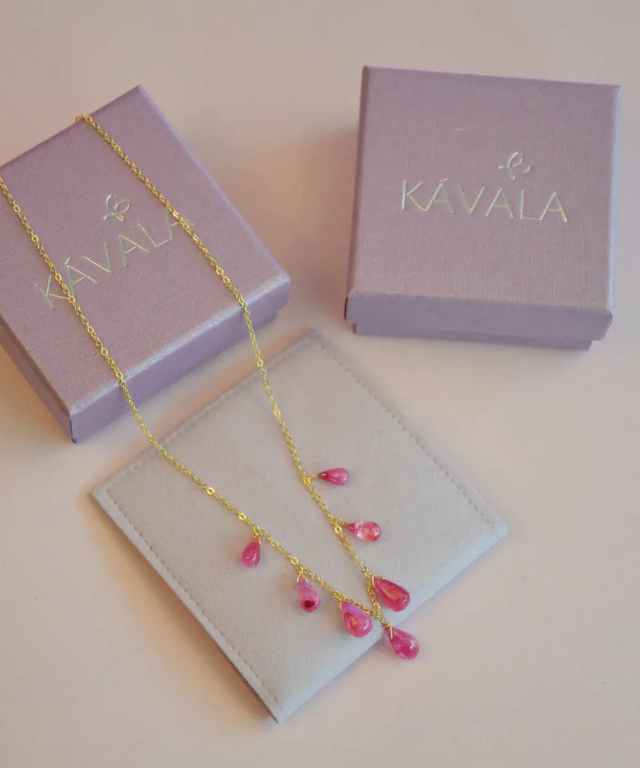 COLLAR  PIEDRA LUNA FUCSIA