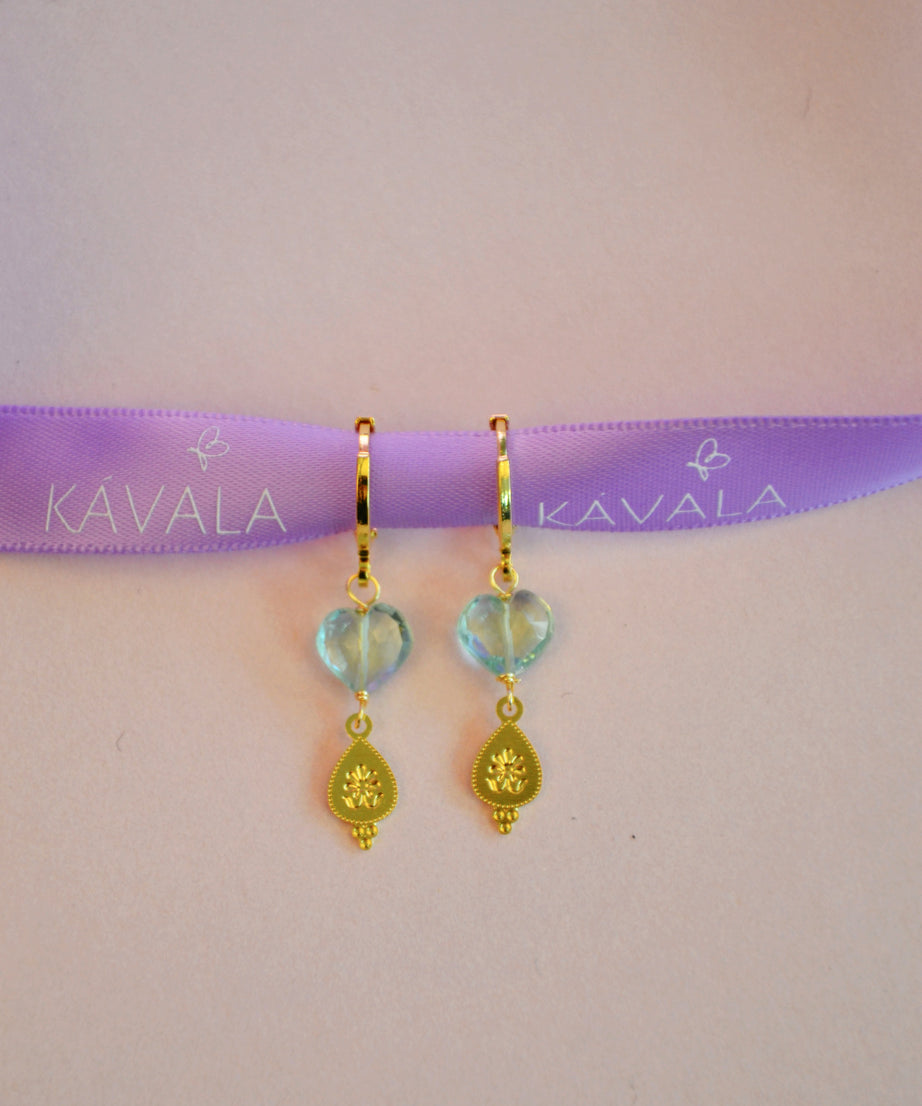 AROS AGUAMARINA CORAZÓN