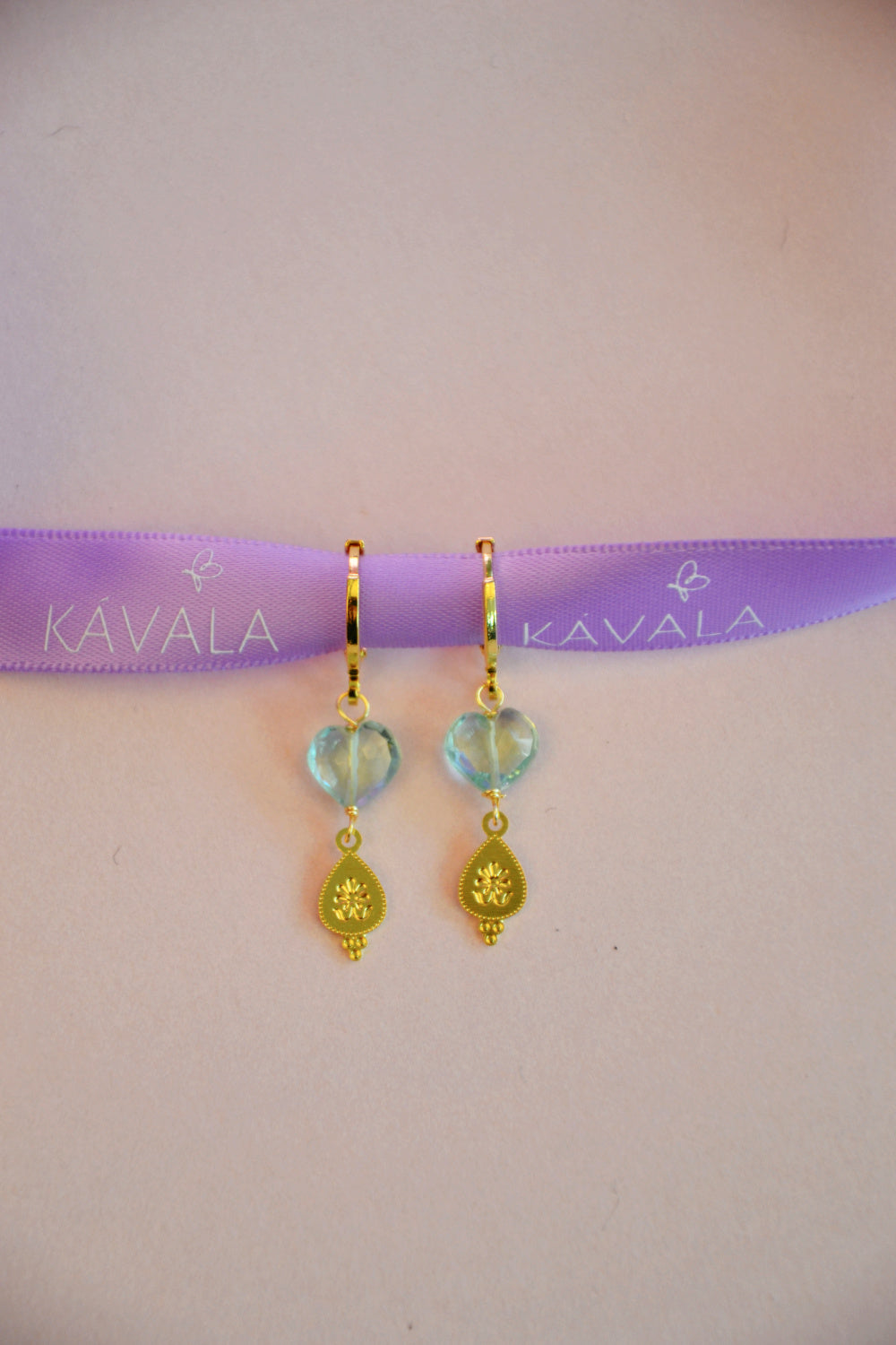 AROS AGUAMARINA CORAZÓN