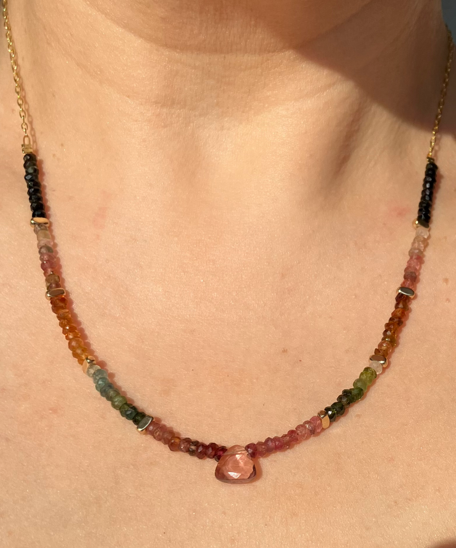 COLLAR TURMALINAS Y KUNZITA