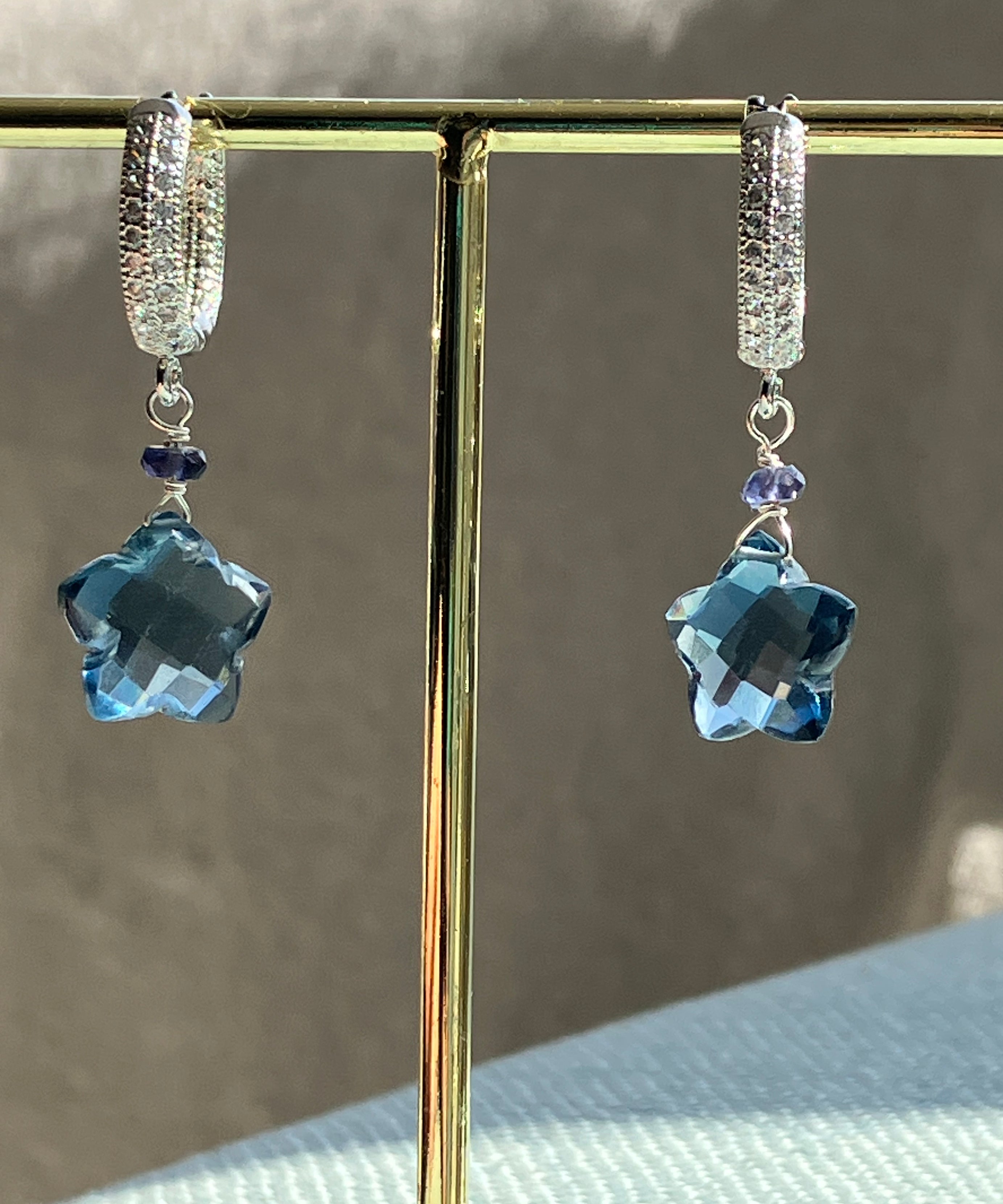 AROS ESTRELLA TOPACIO AZUL