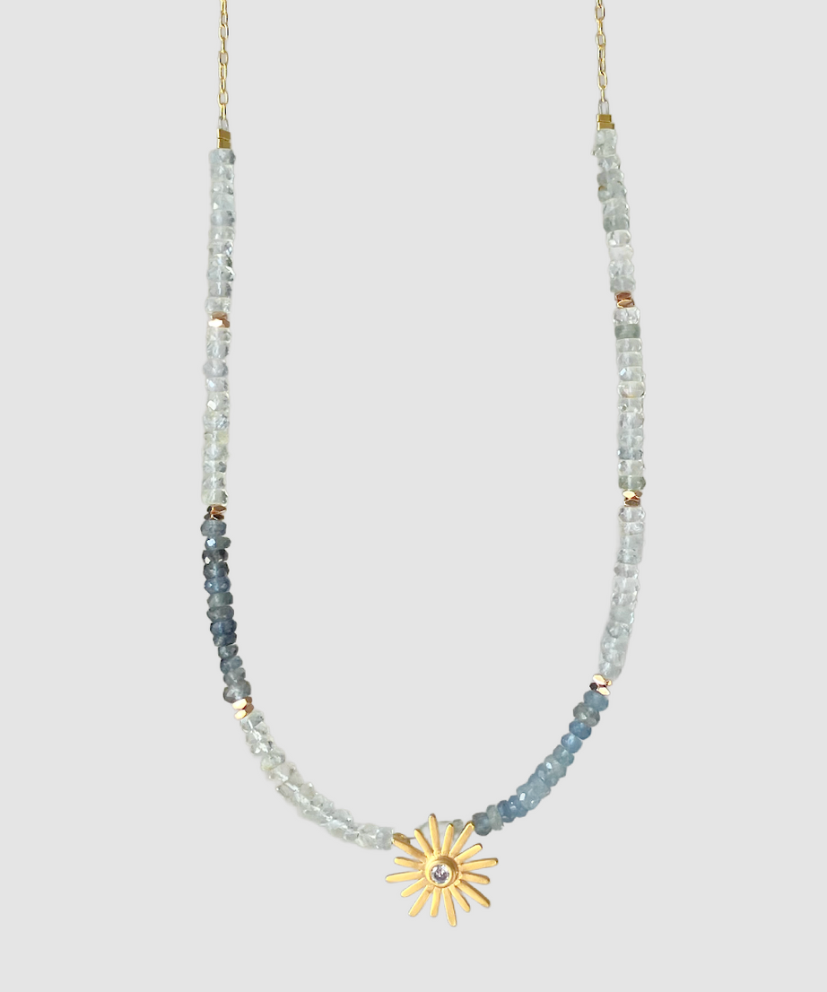 COLLAR SOL DE AGUAMARINAS