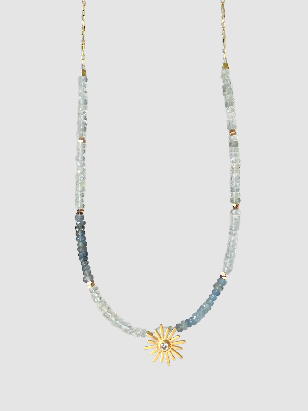 COLLAR SOL DE AGUAMARINAS