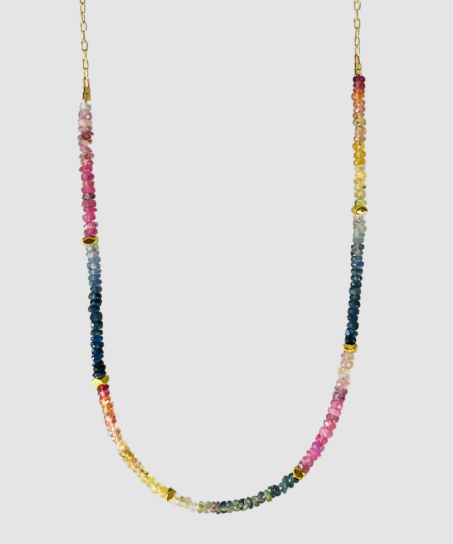 COLLAR ARCOIRIS DE RAÍZ DE ZAFIROS "EDICIÓN LIMITADA"