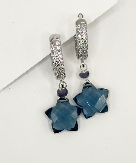 AROS ESTRELLA TOPACIO AZUL