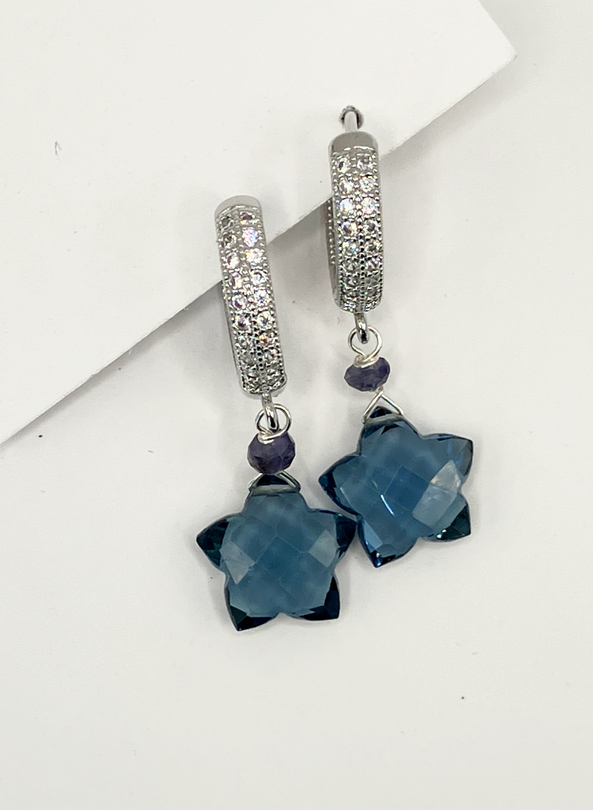 AROS ESTRELLA TOPACIO AZUL