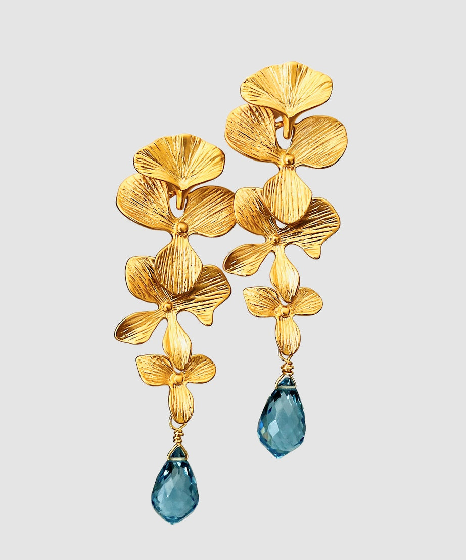 AROS ORQUÍDEAS y AGUAMARINAS piedra de la Calma