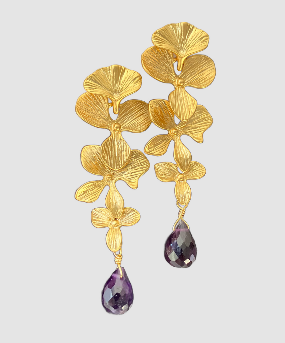 AROS ORQUÍDEAS y AMATISTAS, piedra de Protección