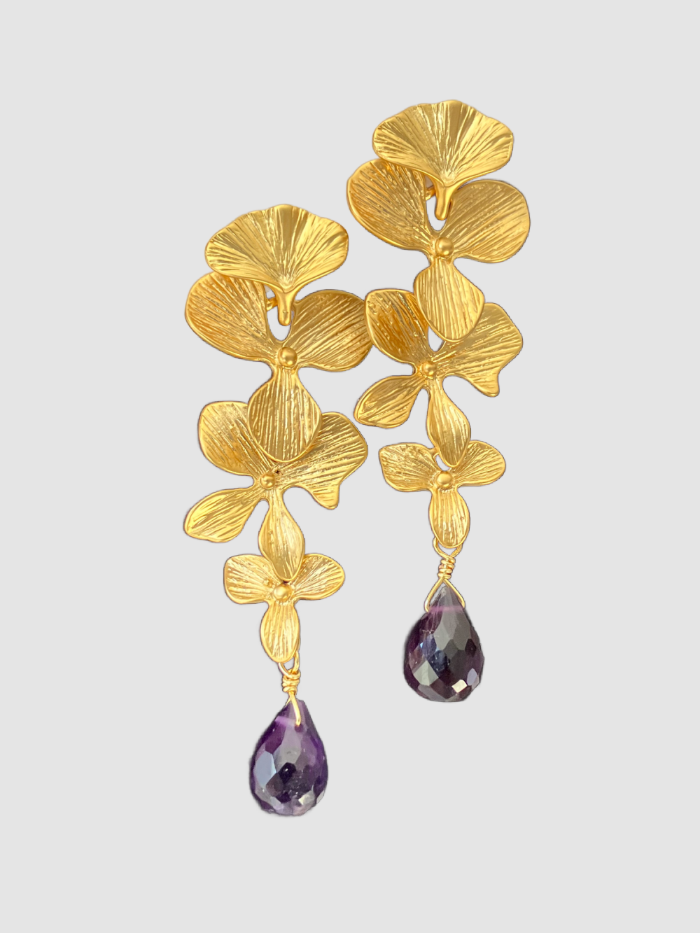 AROS ORQUÍDEAS y AMATISTAS, piedra de Protección