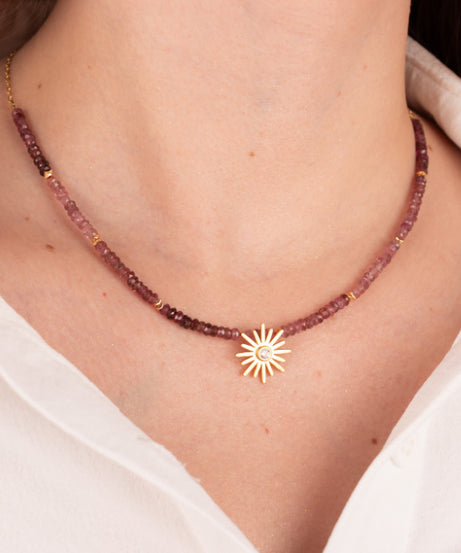 COLLAR SOL DE TURMALINAS ROSADAS