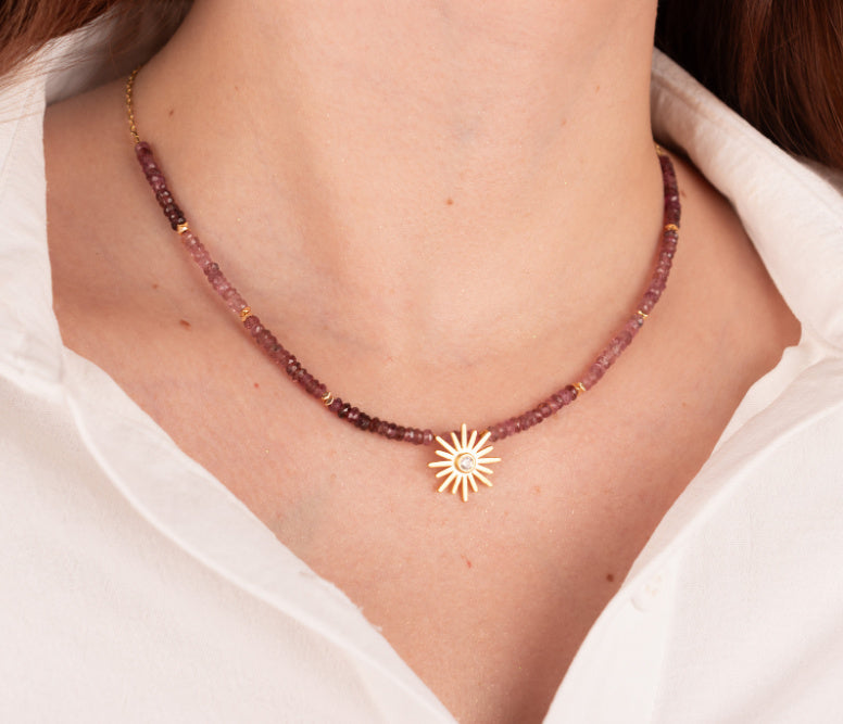 COLLAR SOL DE TURMALINAS ROSADAS