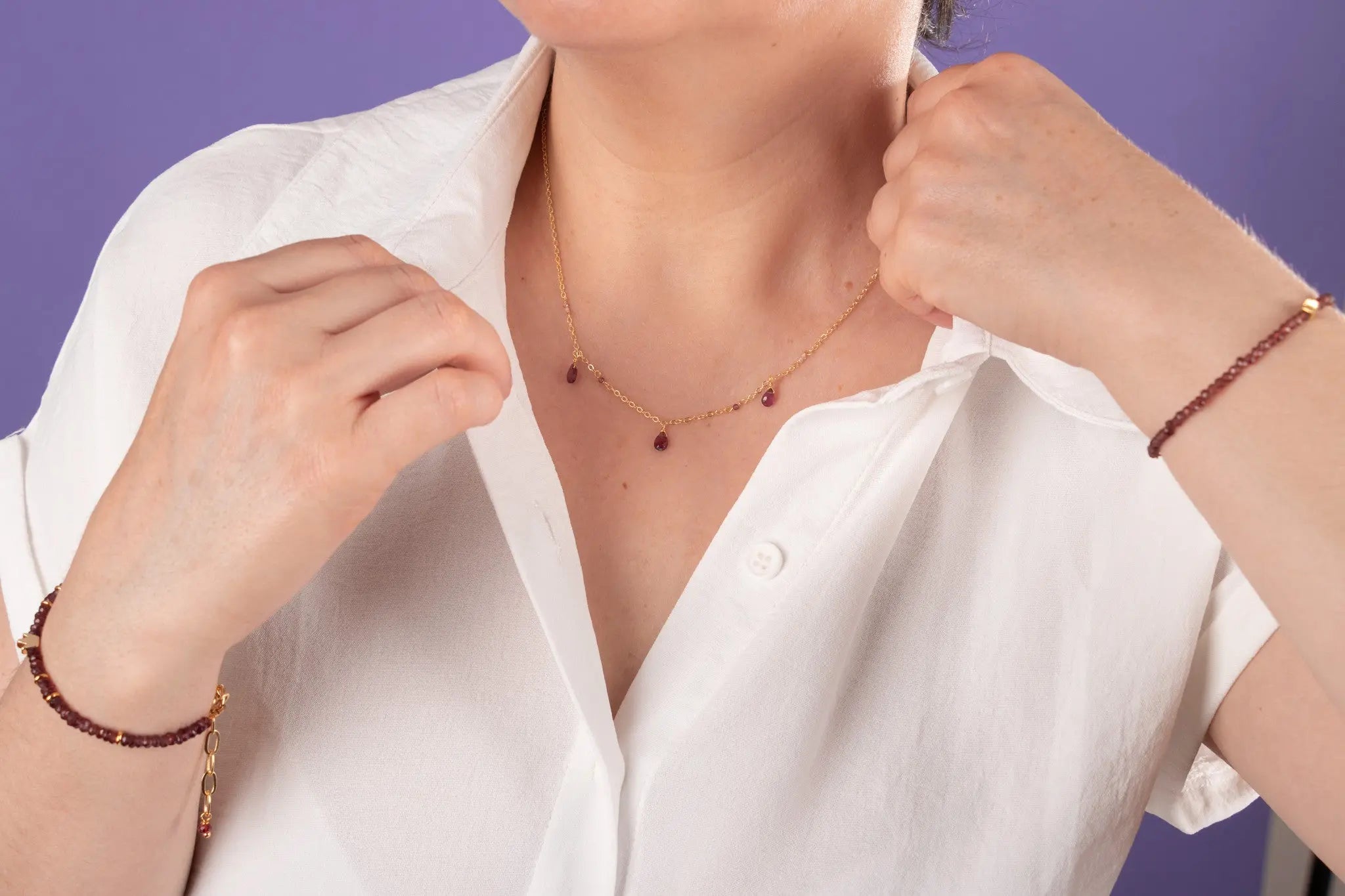 COLLAR PEPITAS GRANATES