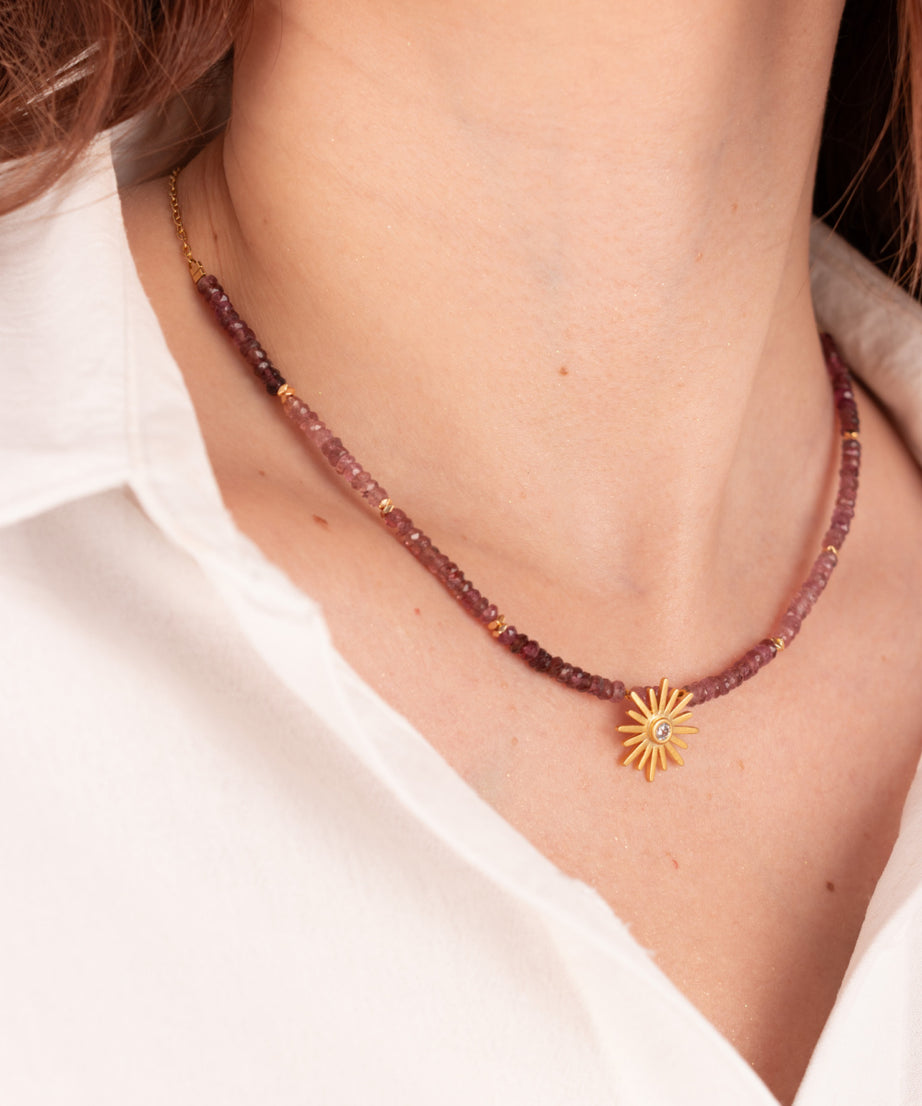 COLLAR SOL DE TURMALINAS ROSADAS