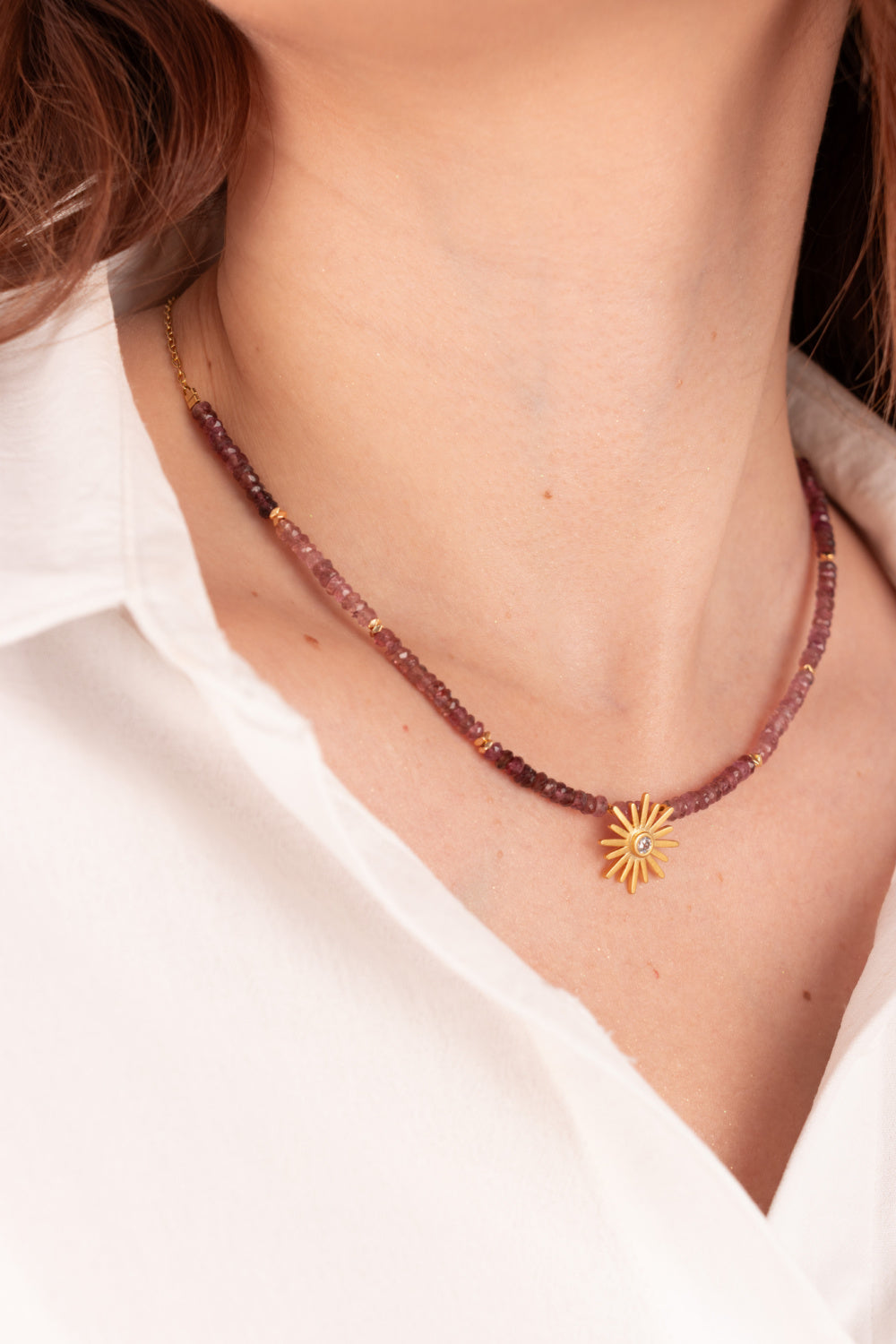 COLLAR SOL DE TURMALINAS ROSADAS