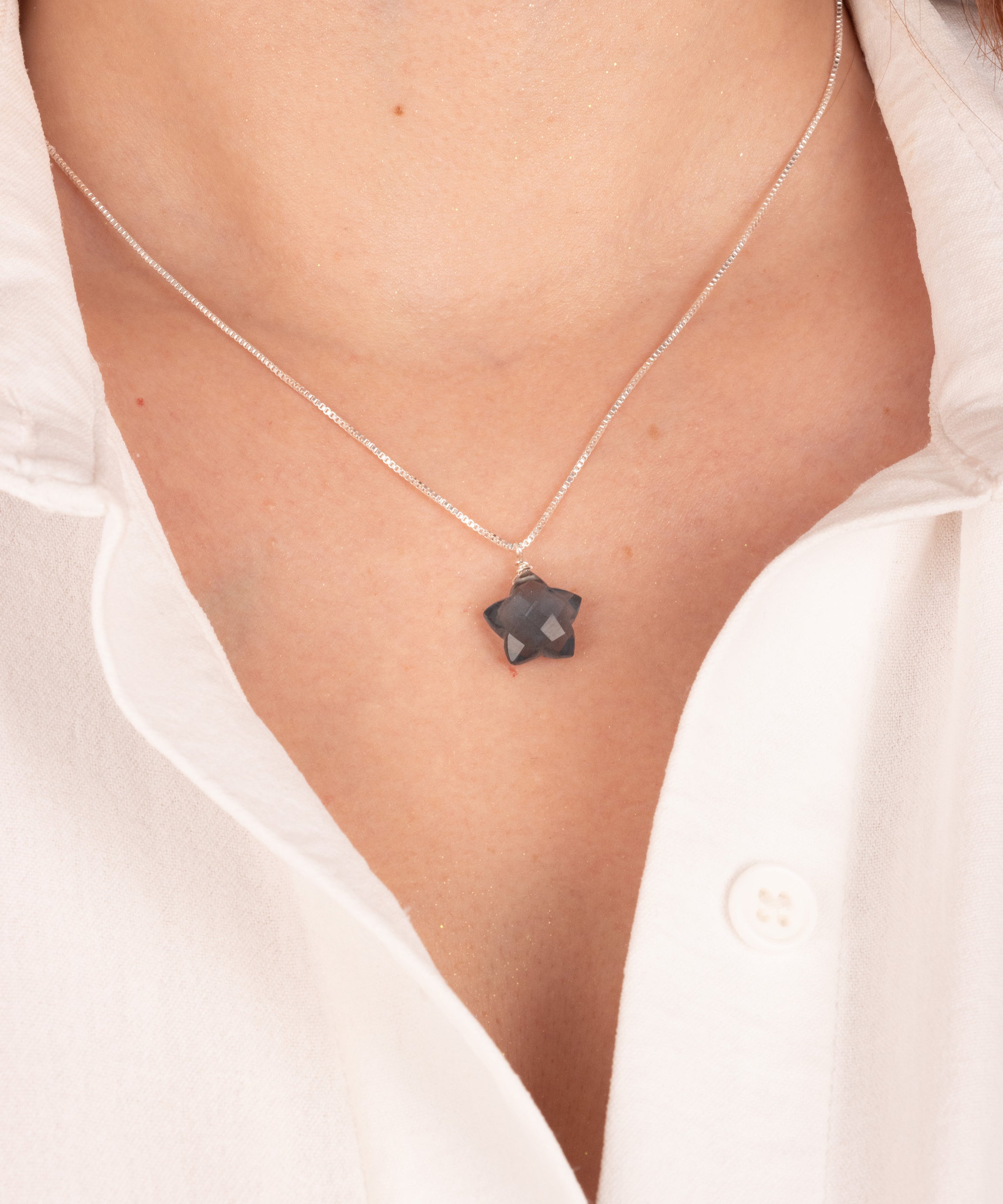 Colección Alegría Topacio Azul  —  Aros + Collar Estrella | Plata 925 y Baño de Rodio