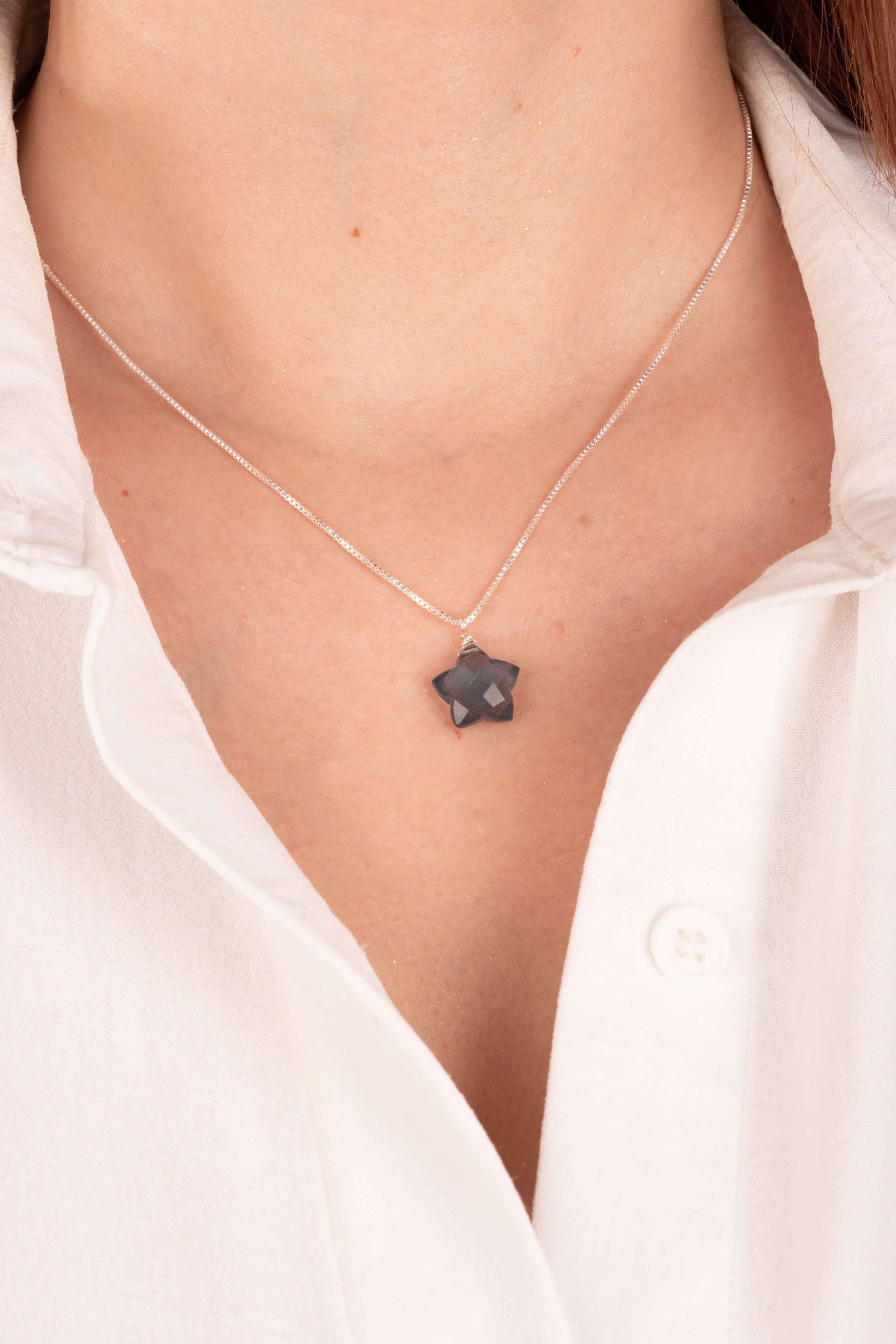 Colección Alegría Topacio Azul  —  Aros + Collar Estrella | Plata 925 y Baño de Rodio