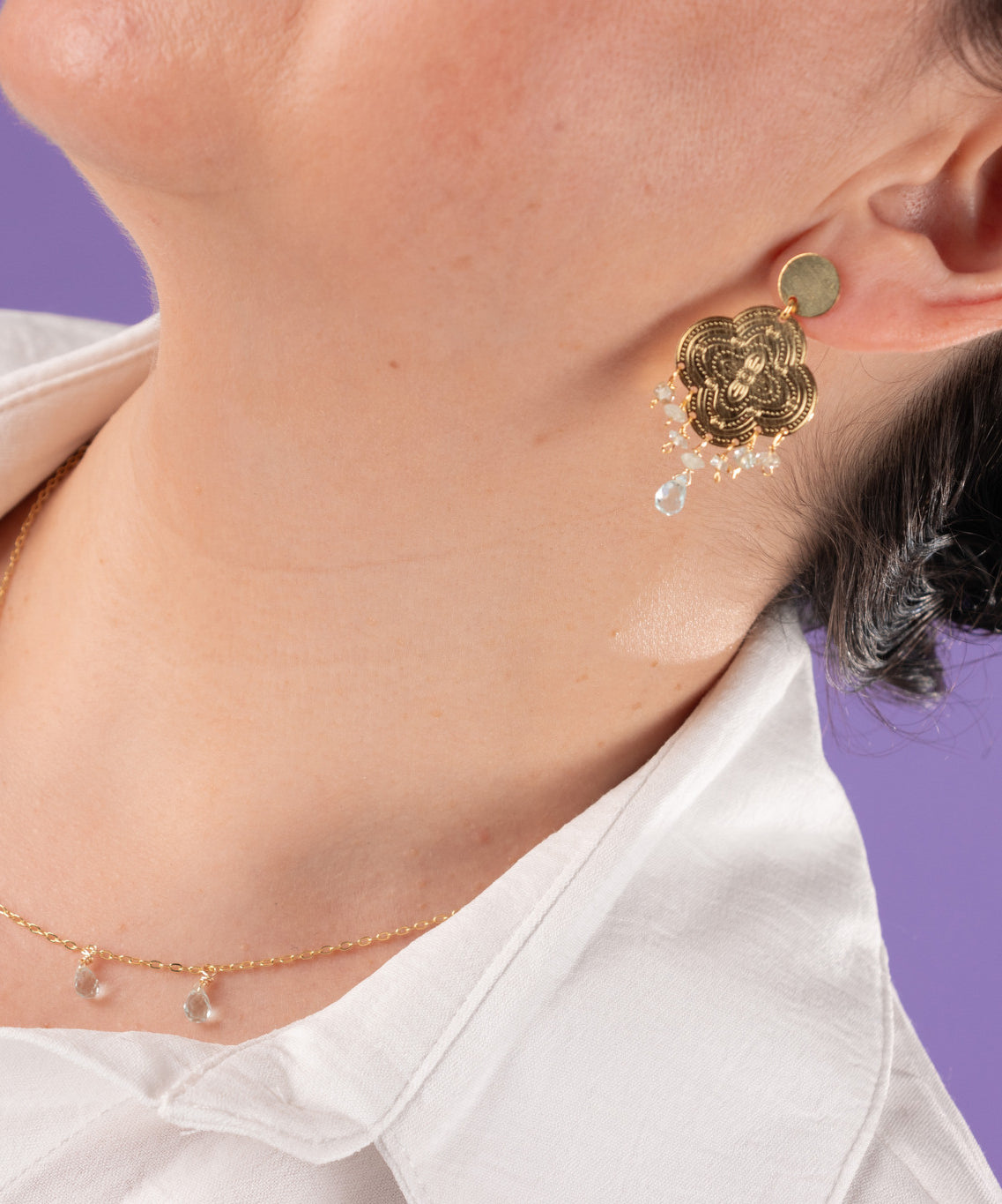 COLLAR LAGRIMAS AGUAMARINAS