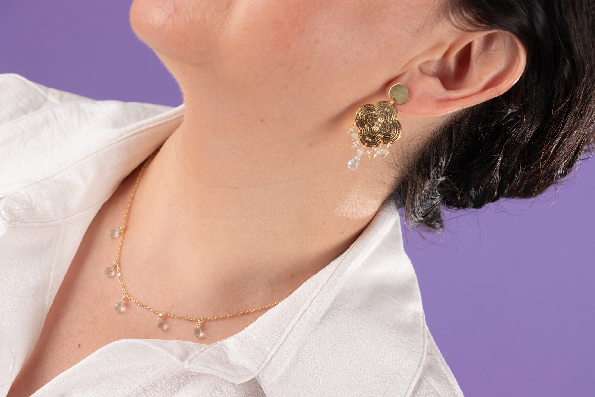 COLLAR LAGRIMAS AGUAMARINAS