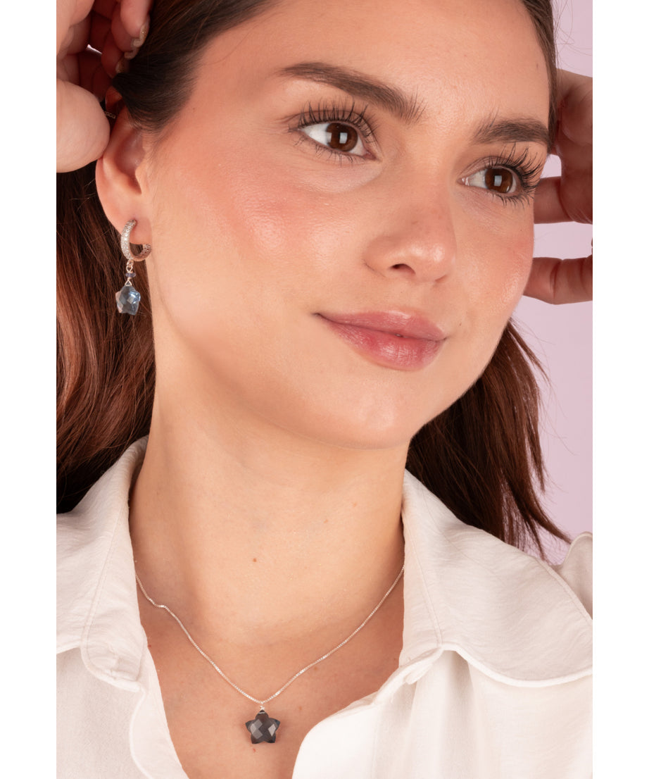 AROS ESTRELLA TOPACIO AZUL