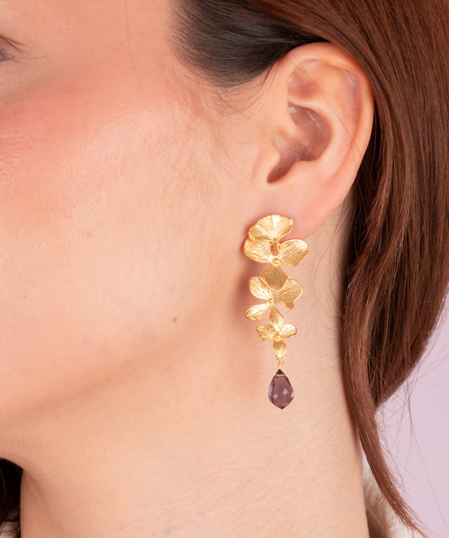 AROS ORQUÍDEAS y AMATISTAS, piedra de Protección