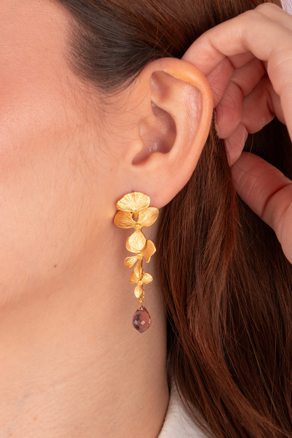 AROS ORQUÍDEAS y KUNZITA piedra del Amor