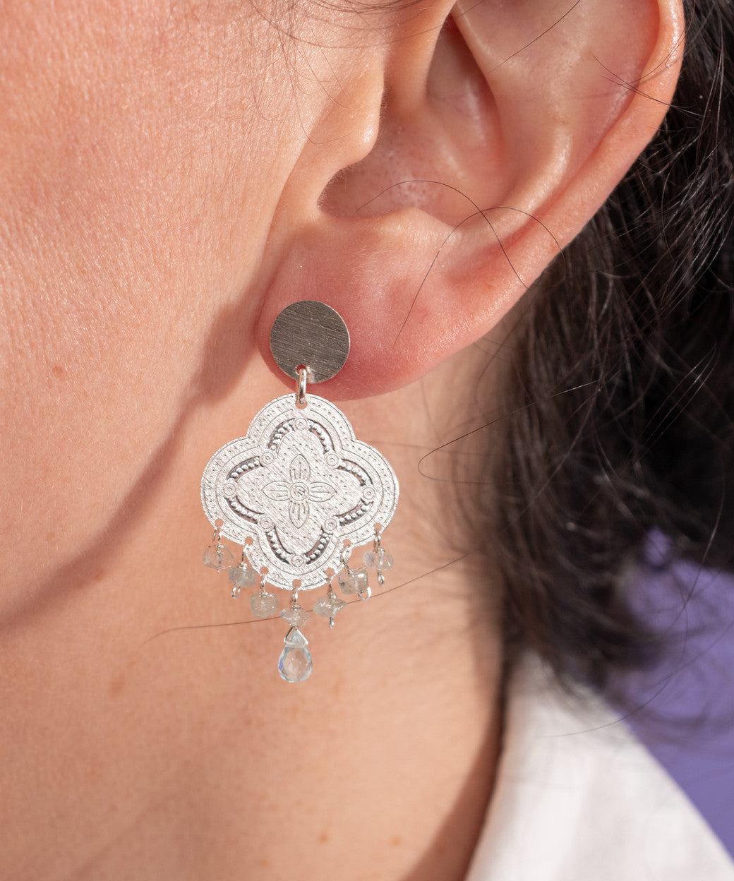 AROS PLATA MANDALA Y AGUAMARINAS