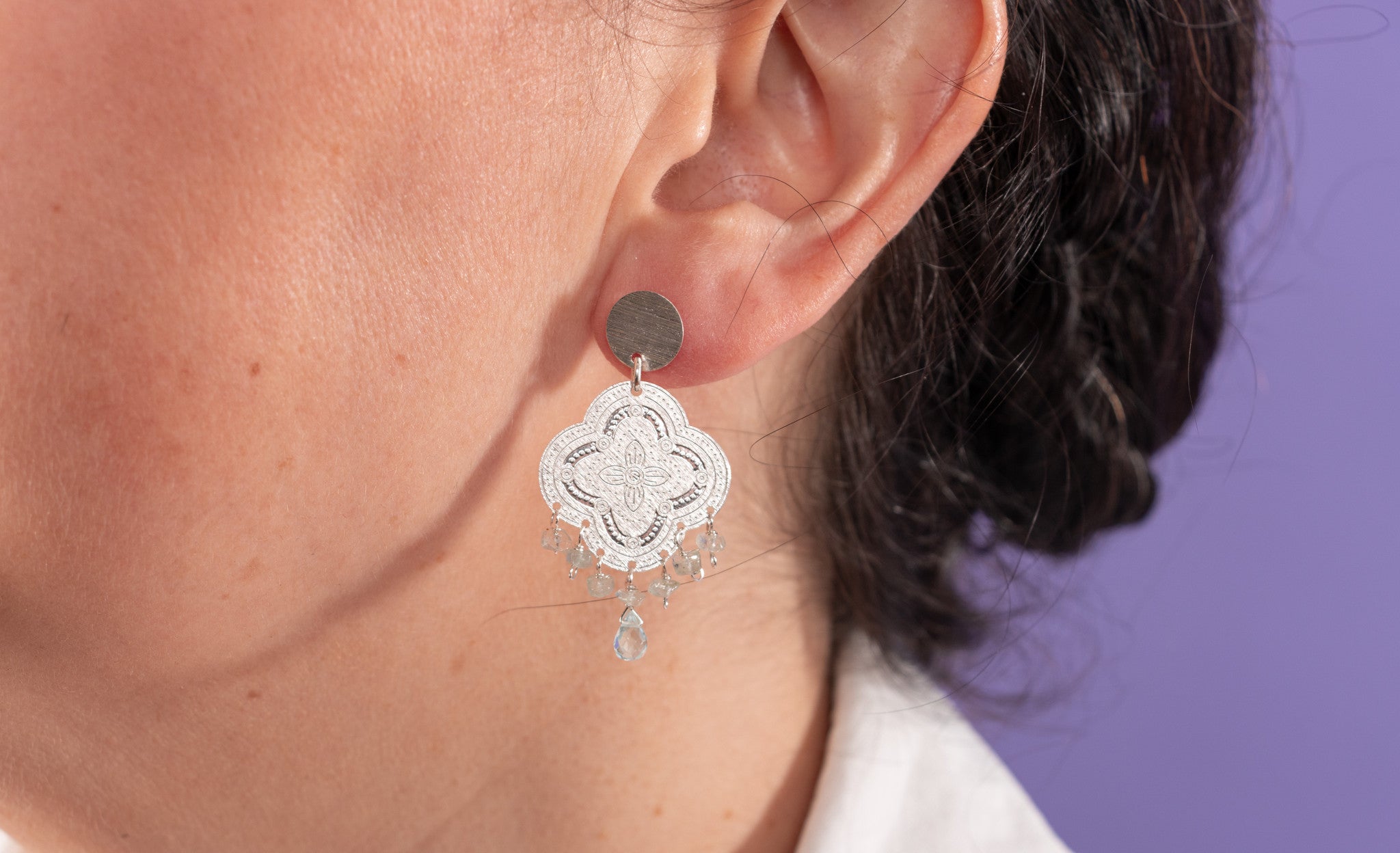 AROS PLATA MANDALA Y AGUAMARINAS