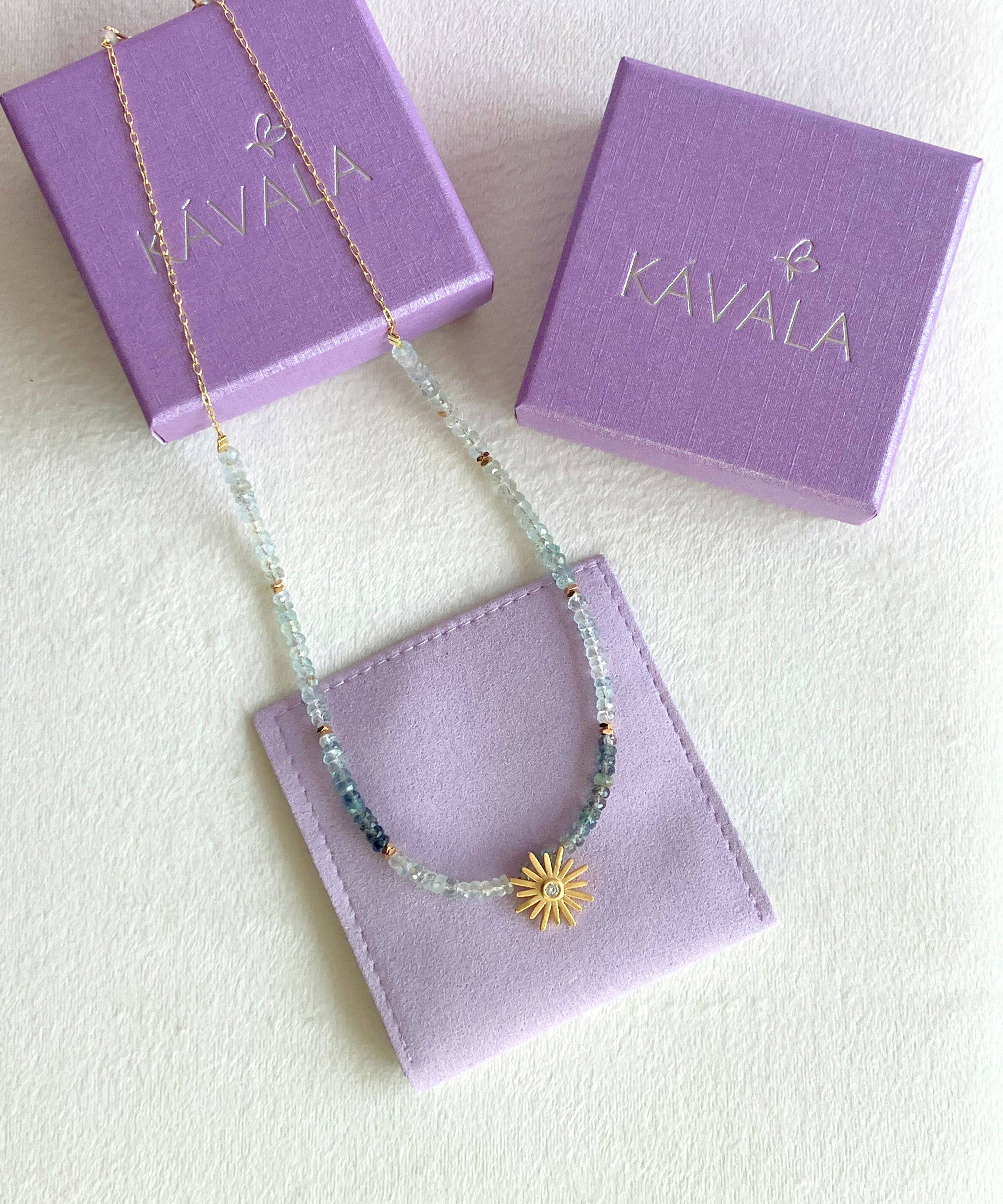 COLLAR SOL DE AGUAMARINAS