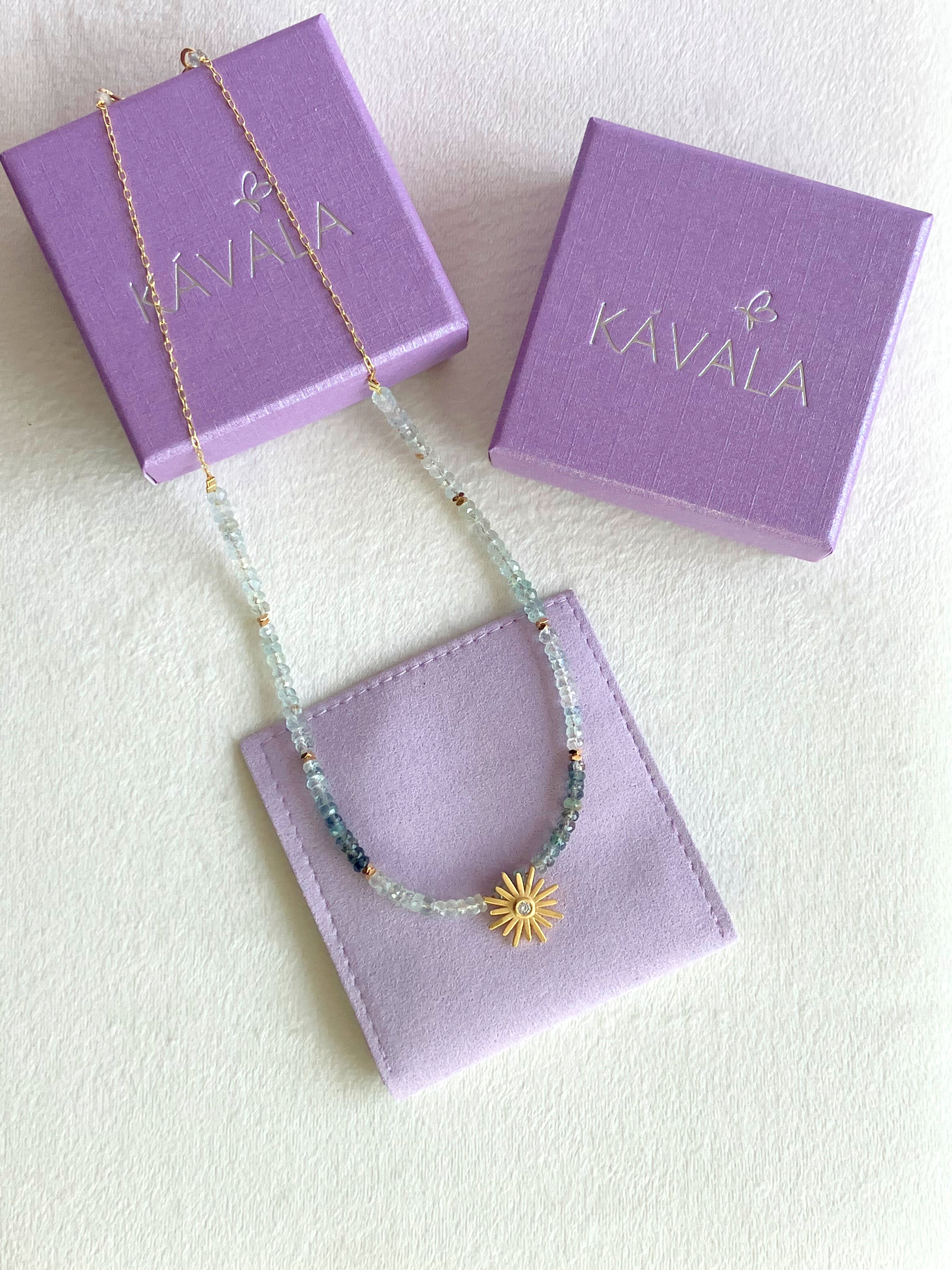 COLLAR SOL DE AGUAMARINAS